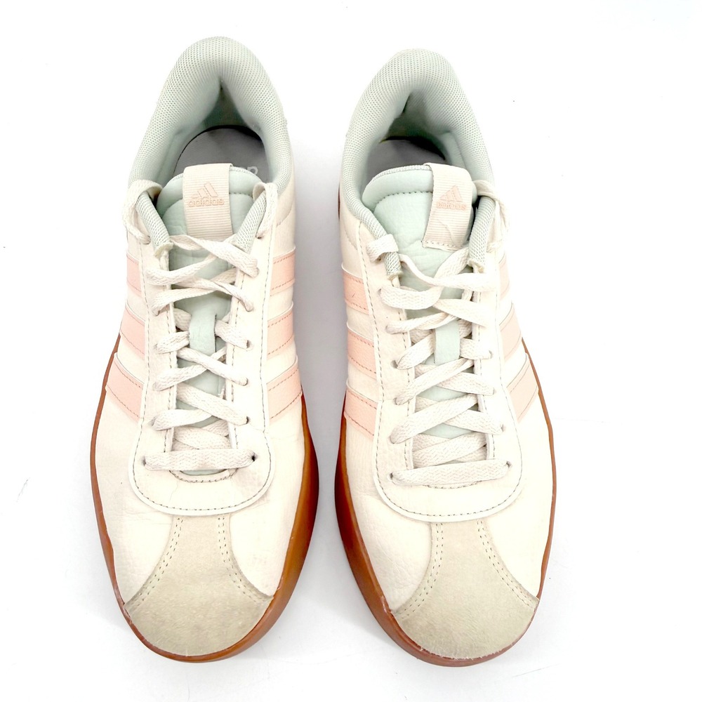 Adidas VL Court Bold Sneakers Womens 8.5 Cream Pink Gum Platform Low Preppy - Picture 5 of 8
